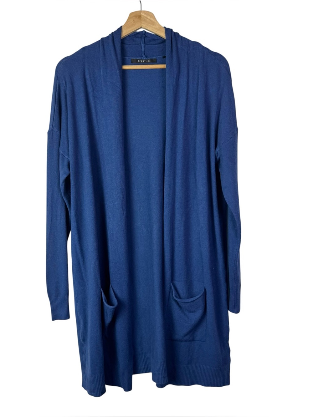 Cyrus Royal Blue Open Front Longline Cardigan Sweater M
